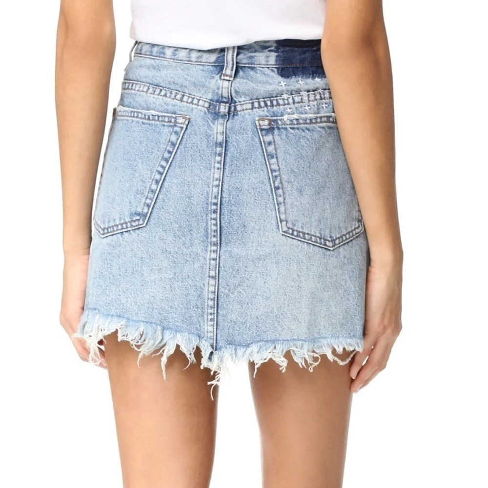 Ksubi Mini Moss Distressed Denim Skirt - Picture 3 of 13